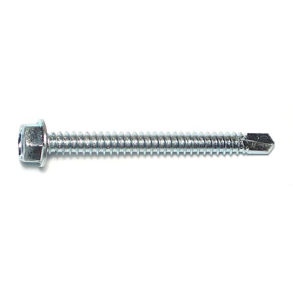 Buildright Self-Drilling Screw, #14 x 2-1/2 in, Zinc Plated Steel Flange Hex Head External Hex Drive, 35 PK 09793 - main